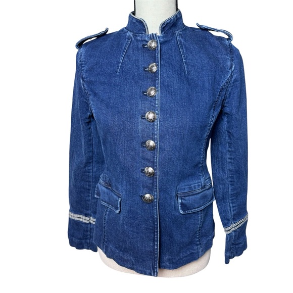 Ralph Lauren Bluestar Military Denim Jean Jacket Women's size small. - Picture 2 of 11